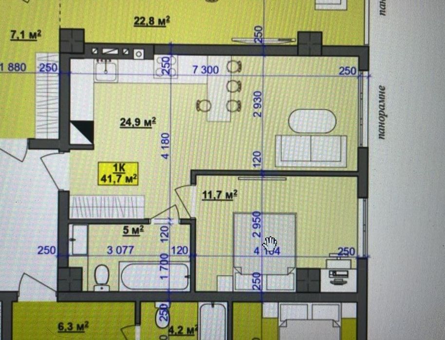1 Кімнатна VD Gruop CentralPark 41.7 м.кв Власник / Розтермінуіання