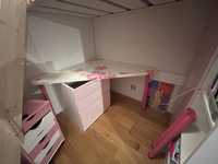 Biurko narożne na rozowych nozkach z IKEA 160 cm