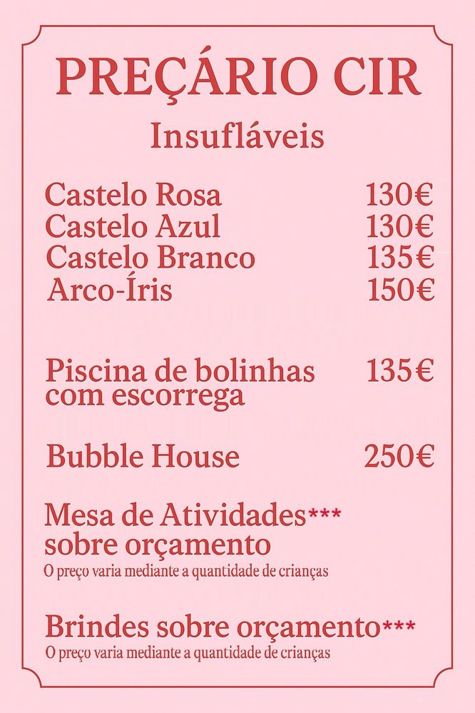 Alugueres de Insuflaveis