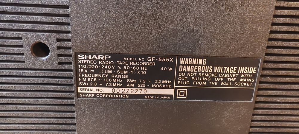 Magnetofon Sharp GF-555X sprawny.