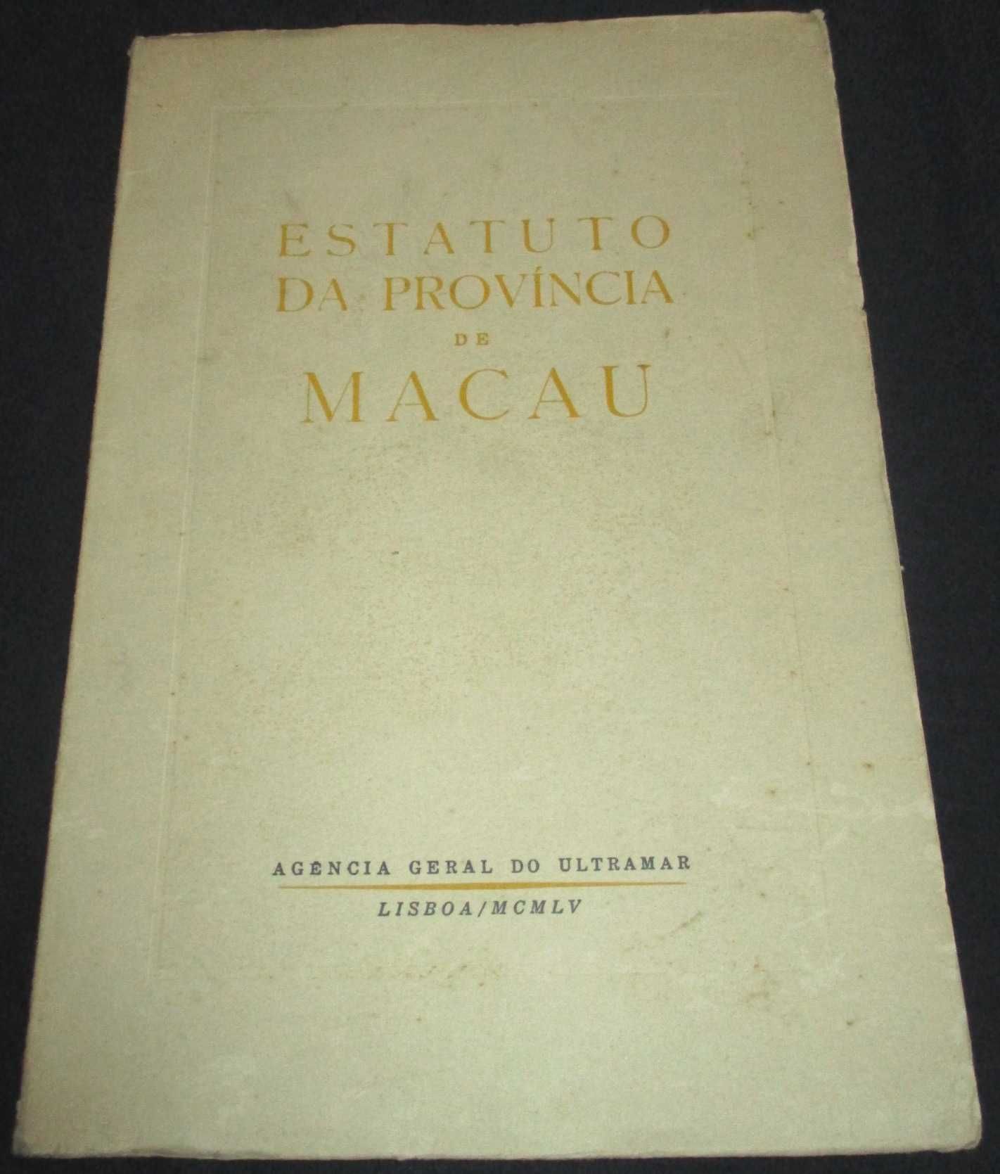 Livro Estatuto da Província de Macau 1 Edição 1955