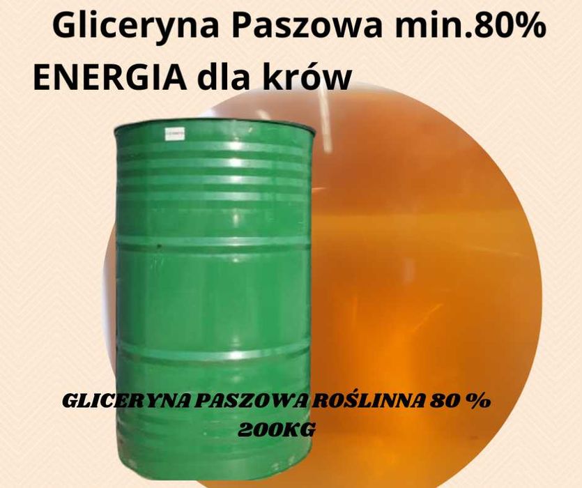Gliceryna paszowa, roślinna dla krów 80% 200kg
