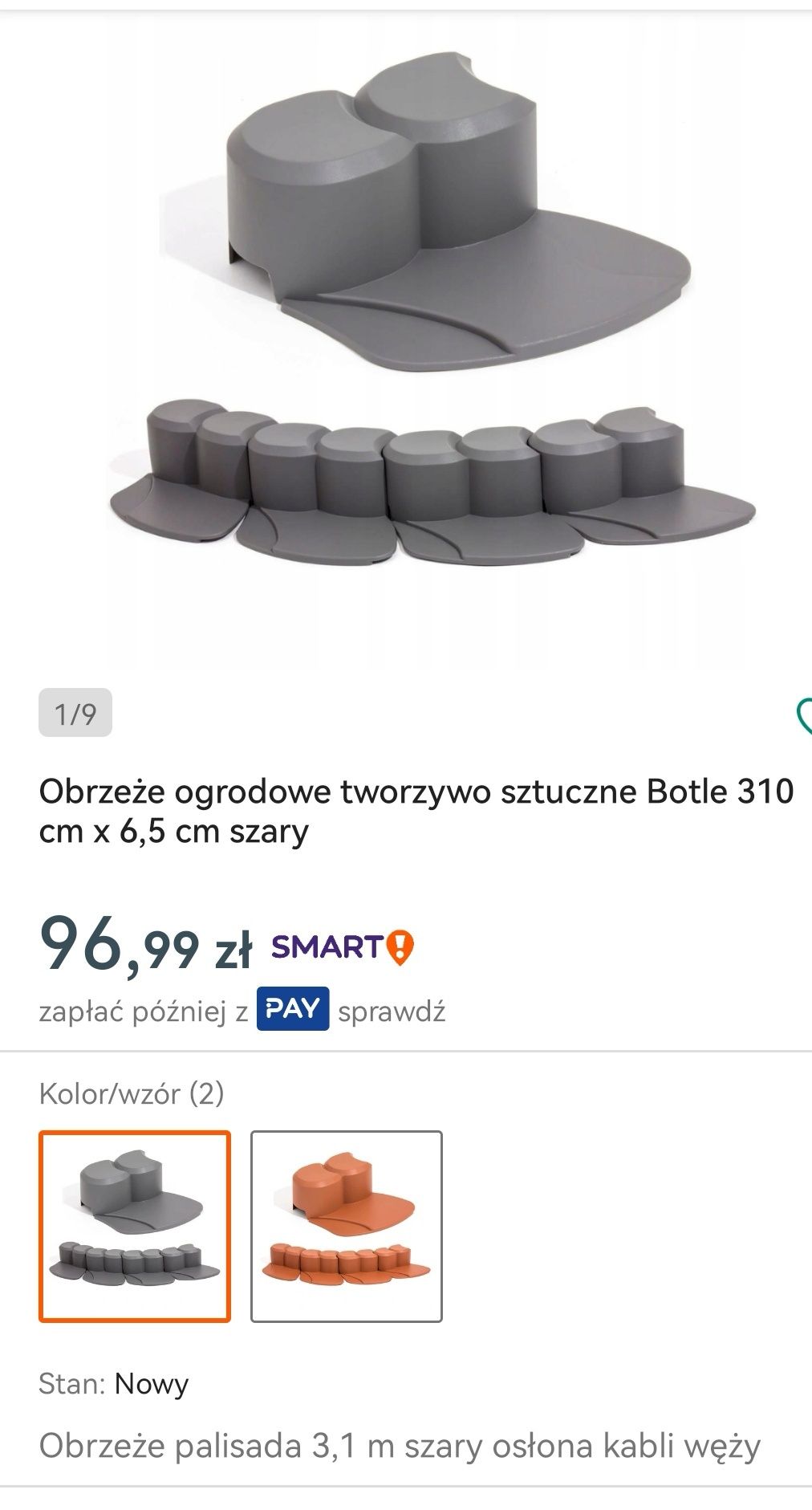 Obrzeże ogrodowe trawnika krawężnik