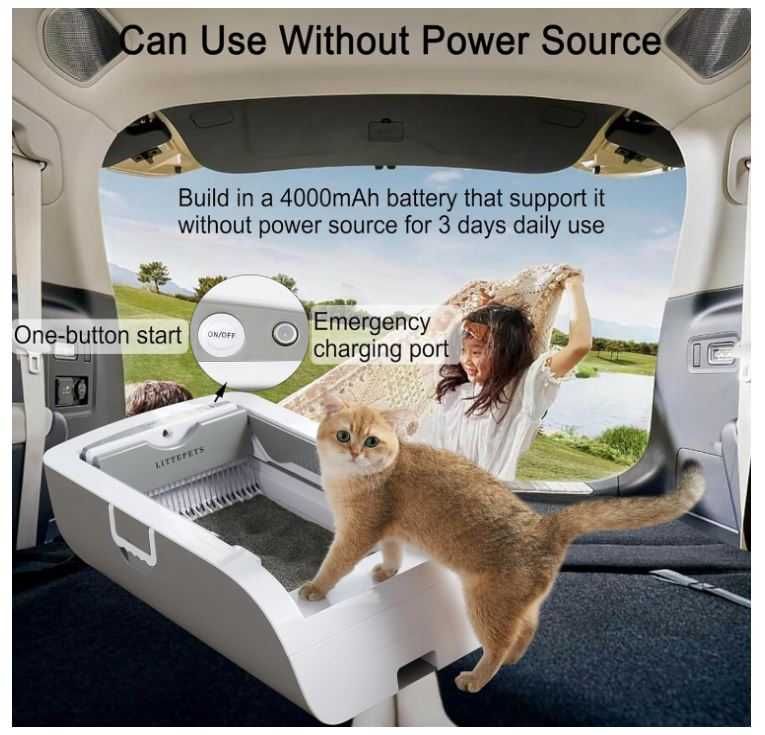 Samoczyszcząca kuweta dla kotów Suhaco z wbudowanym akumulatorem
