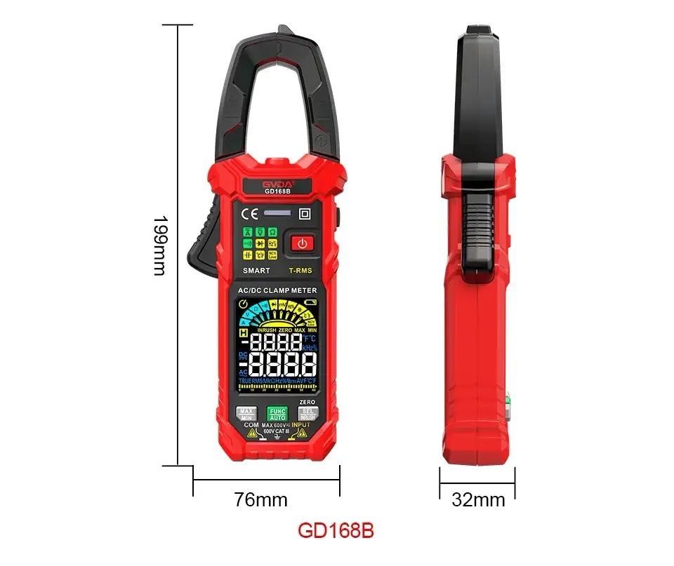 Струмові кліщі мультиметр GVDA GD168B, (TrueRMS, NCV, 600V, AC/DC)