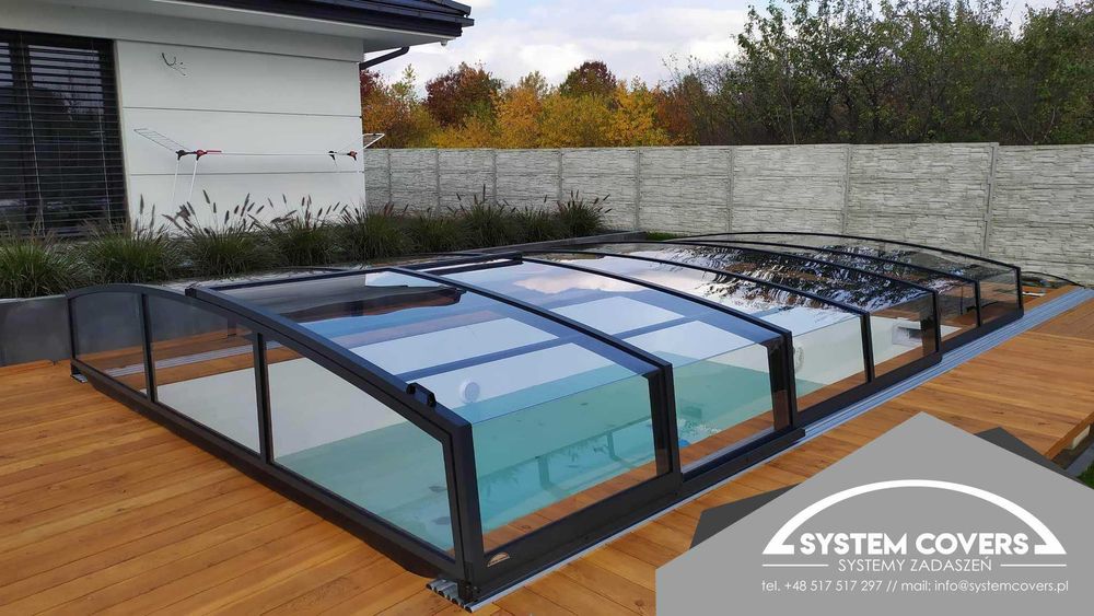 Zadaszenie basenowe, basenu 370 x 640 x 80 cm - System Covers
