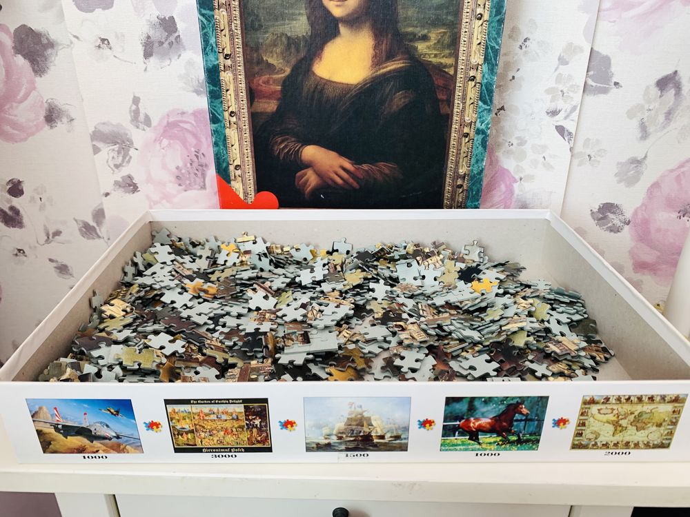 Mona Lisa Trefl 1000 stare puzzle vintage