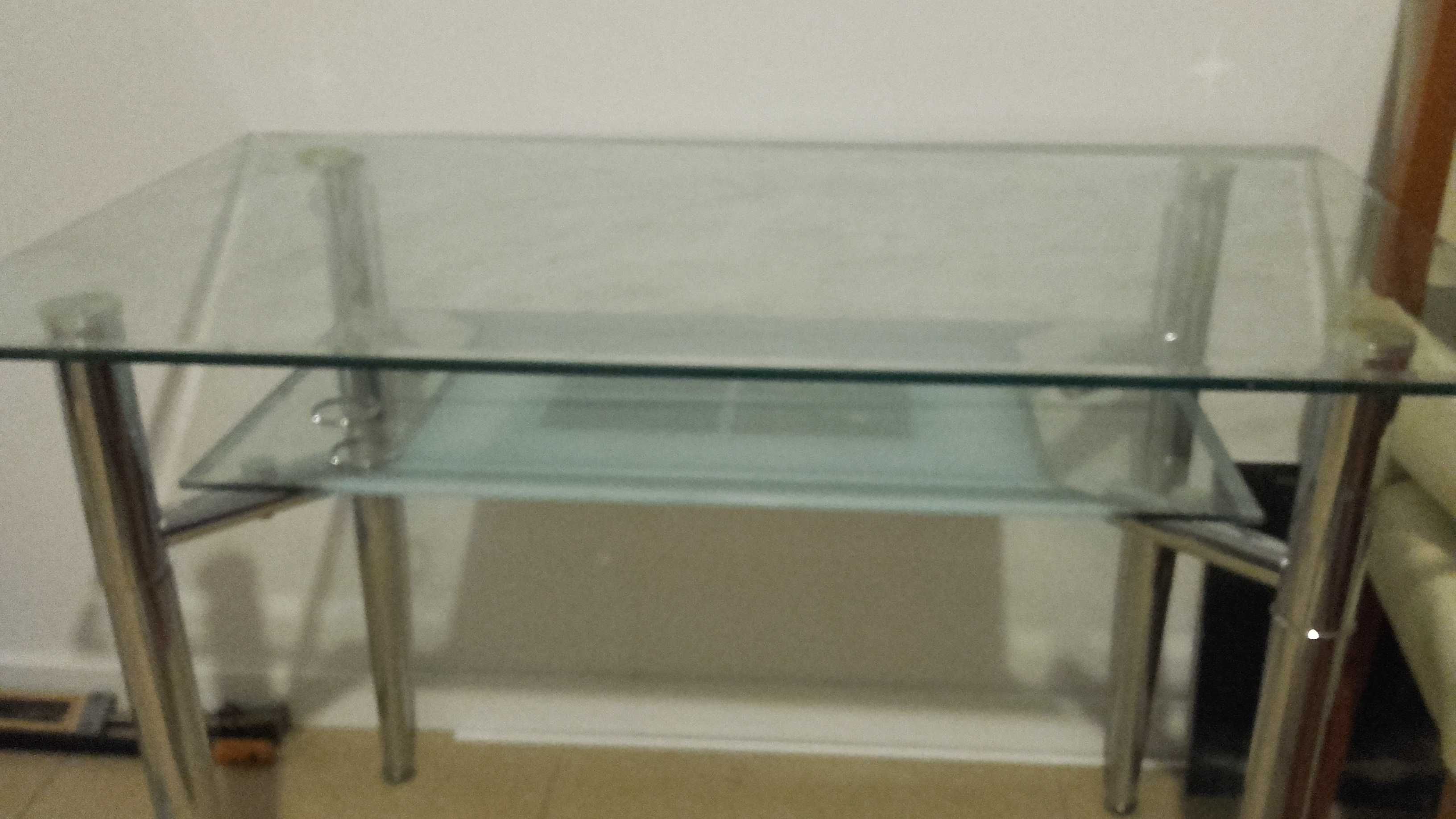 Stół ze szklanym blatem, 110 x 65 cm