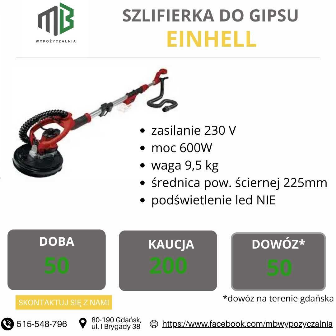 Wynajem Szlifierka do gipsu / Żyrafa/ Odkurzacz budowlany