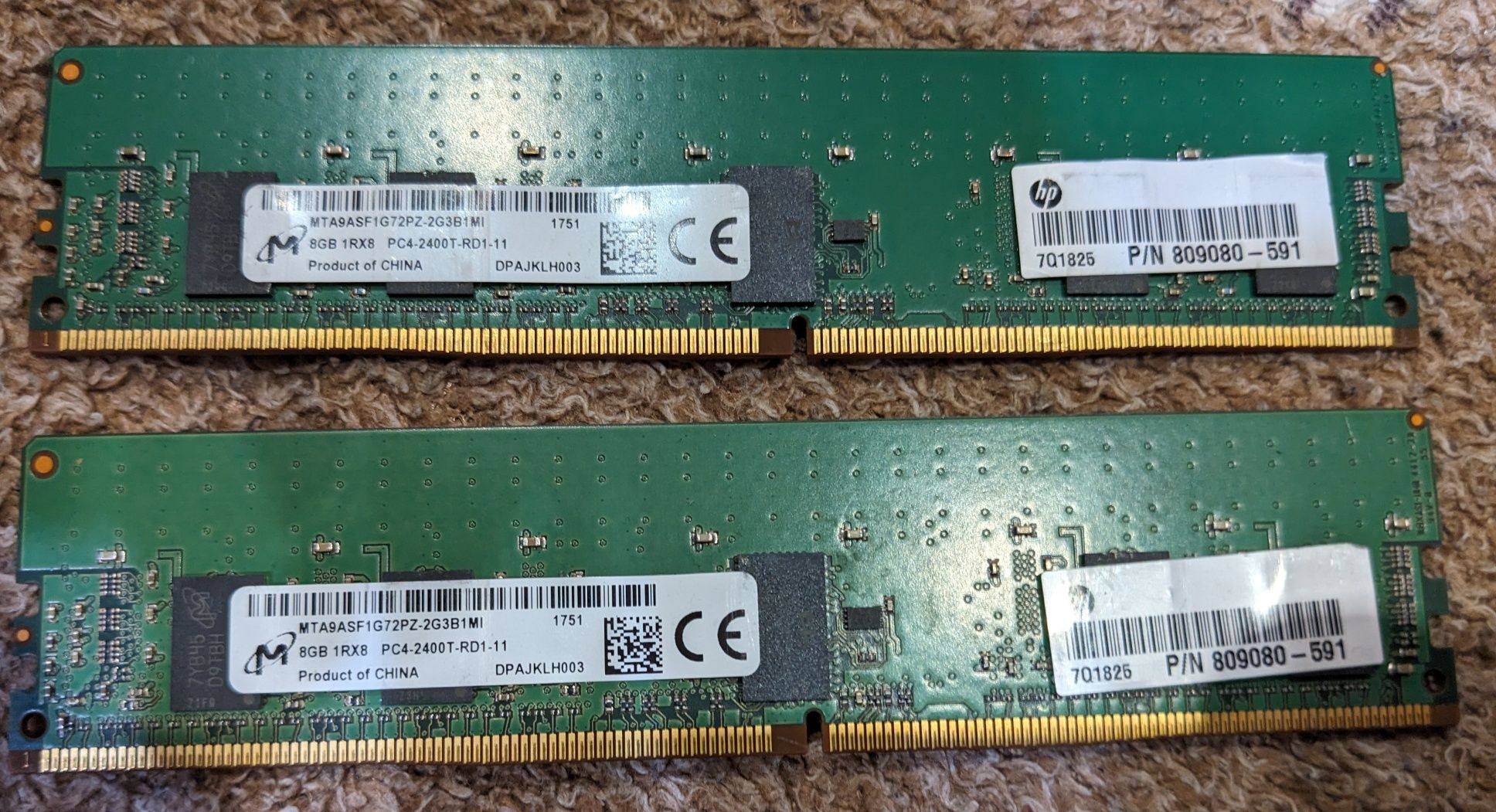 Micron ОЗУ память серверна DDR4 8 gb, 2400 Mhz ECC x99