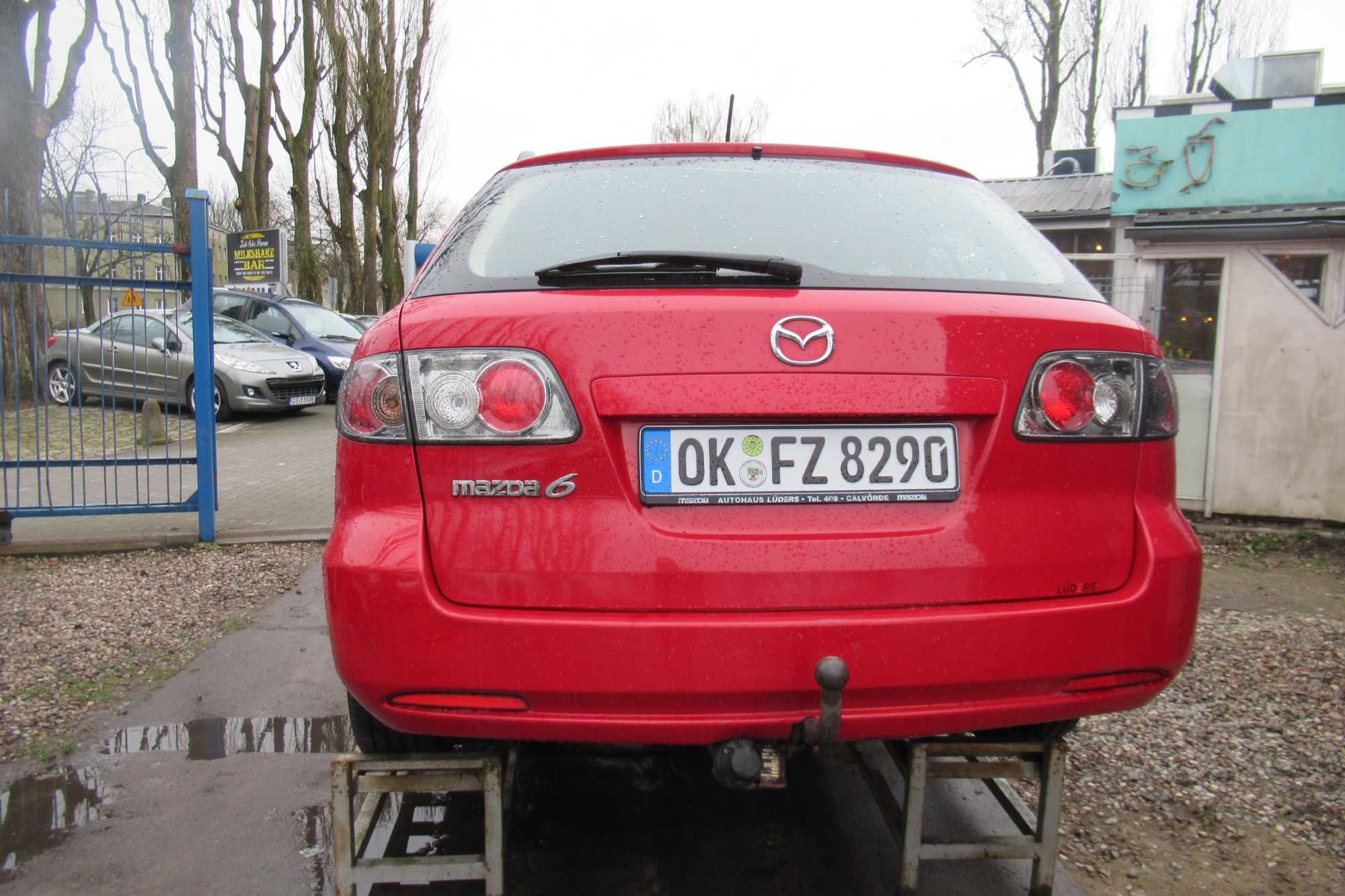 Mazda 6 czerwona kombi benzyna 1.8 piękna 2008r
