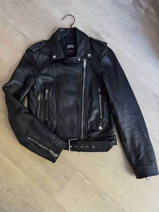 Класична шкіряна косуха, XS, натуральна шкіра, чорна