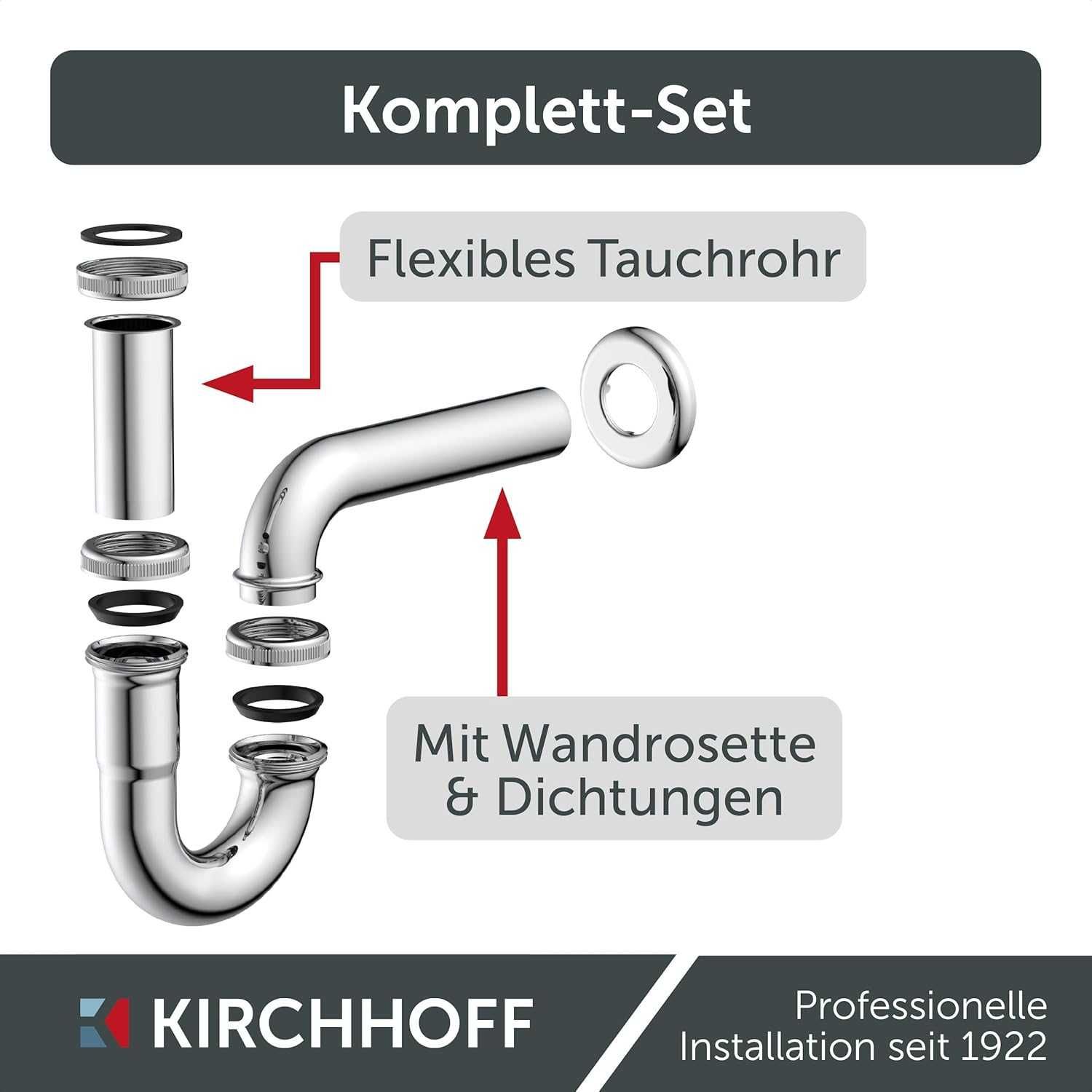Syfon rurowy, odpływ metalowy Kirchhoff