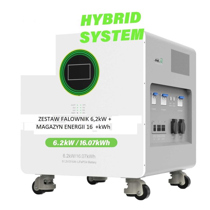 Magazyn energii 16KWh wraz z Falownik 6.2KW  All-in-One LiFePo4 314ah