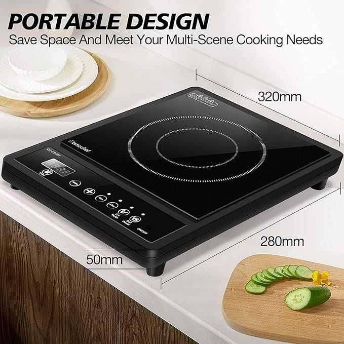 AMZCHEF SK-20CB09K pojedyncza płyta indukcyjna, 2000 W 10
