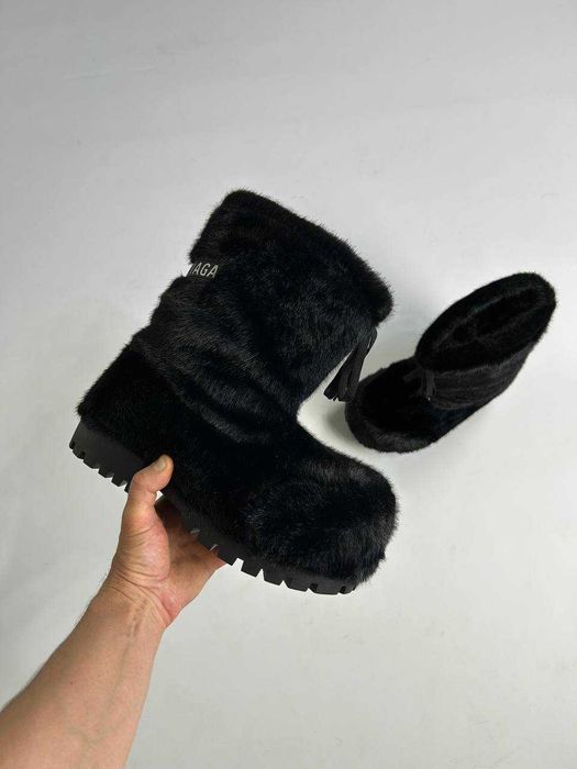 BALENCIAGA ALASKA FUR Boots black ботинки чоботи чорні черные мех 43