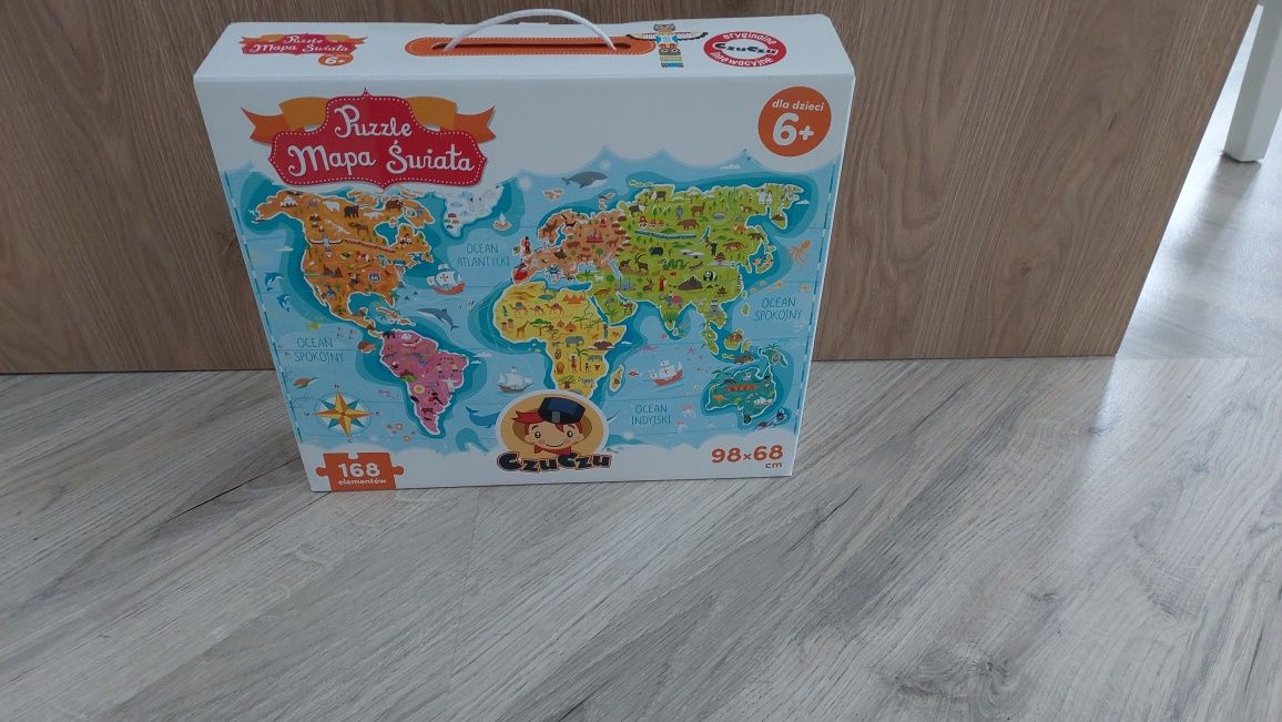 Puzzle mapa świata.168 elementów
