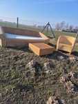 SOFA KANPA Rattanowa +Fotel NATURALNY ratan