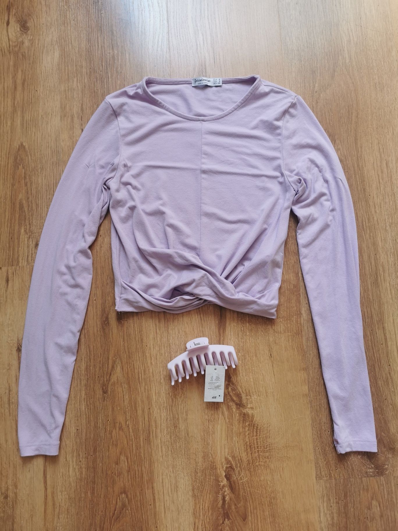 Zestaw bluzka StradiVarius i spinka H&M