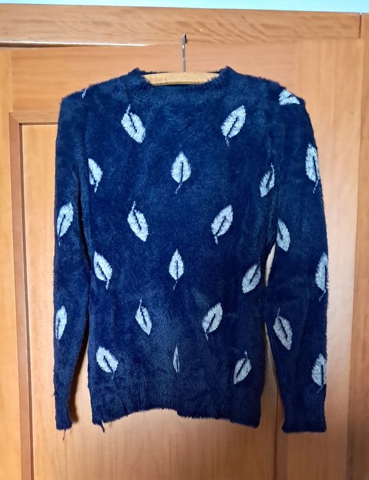 Camisola de lã azul