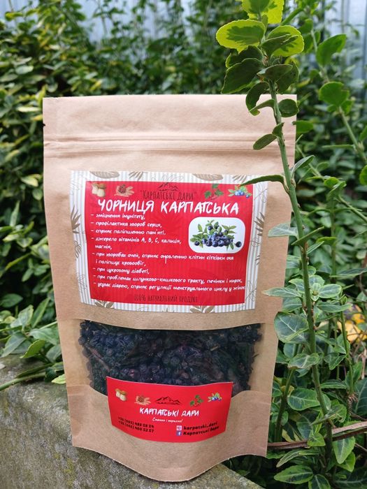 Чорниця сушена, карпатська (сушеная черника с Карпат),100 грам/220 грн