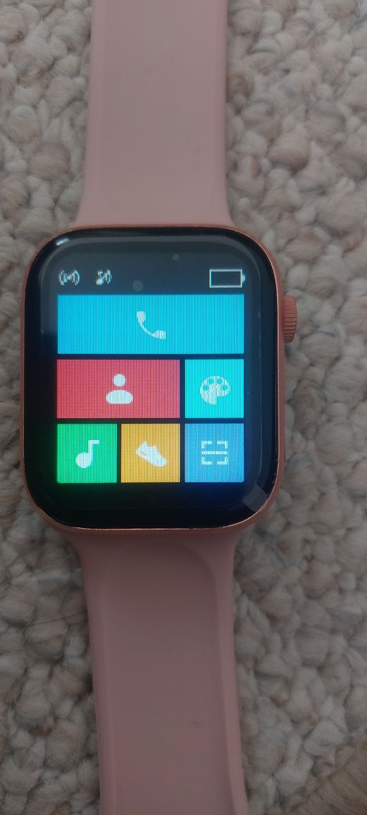 Smartwatch 8 Pro zlotorozowa koperta różowy pasek