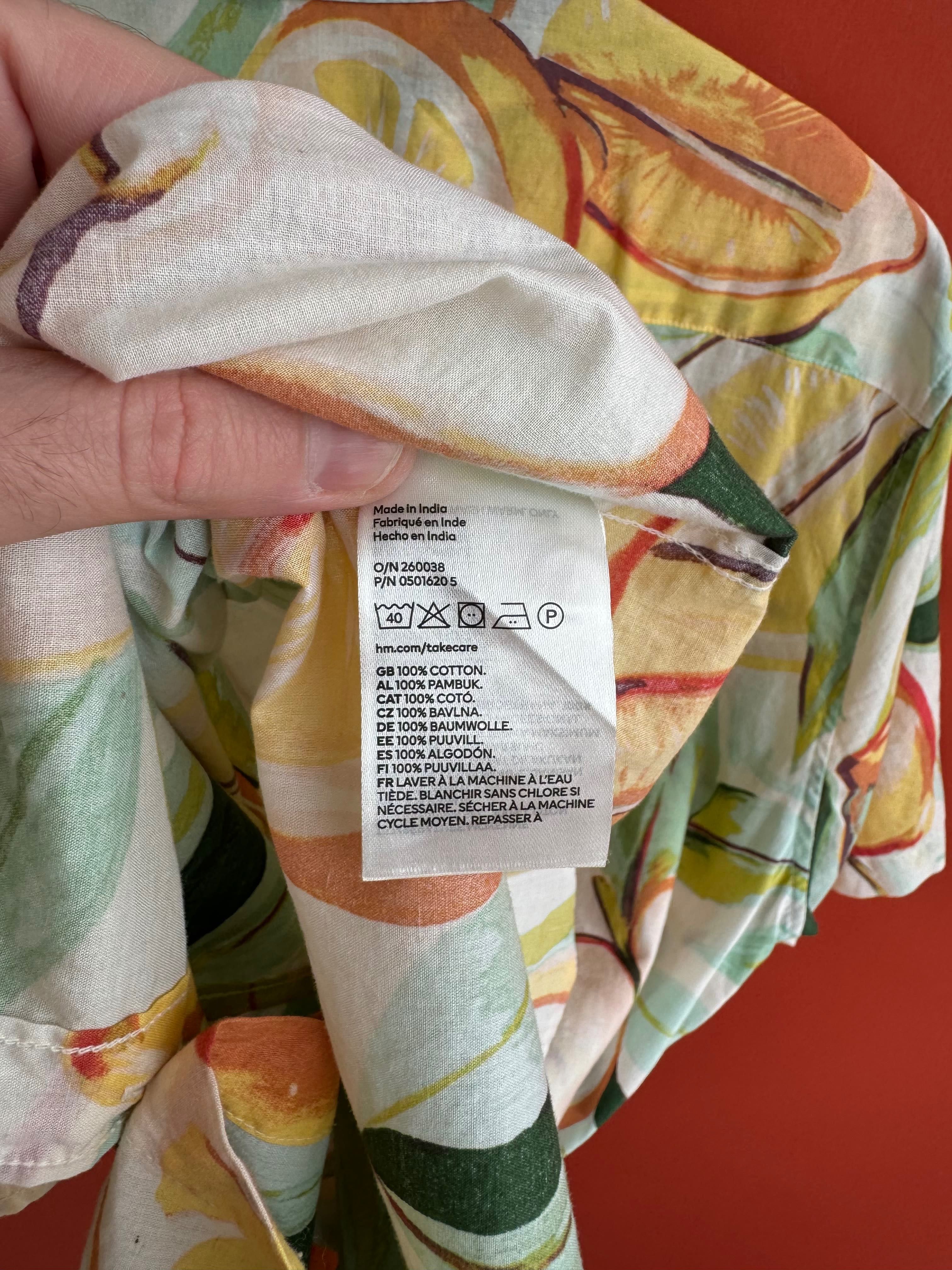 H&M чоловіча літня сорочка рубашка з коротким рукавом поло розмір M