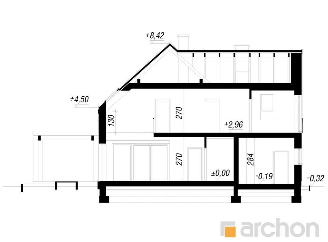 Projekt domu jednorodzinnego Archon Dom w Amorfach 143m2