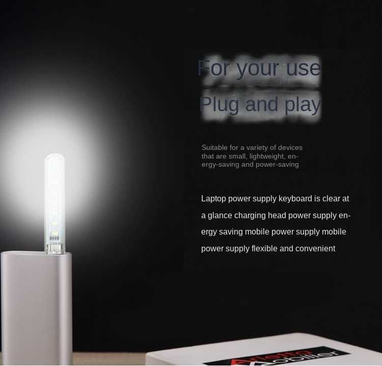LED Ліхтар USB на 3-8 діодів працює від павербанка чи ноутбука