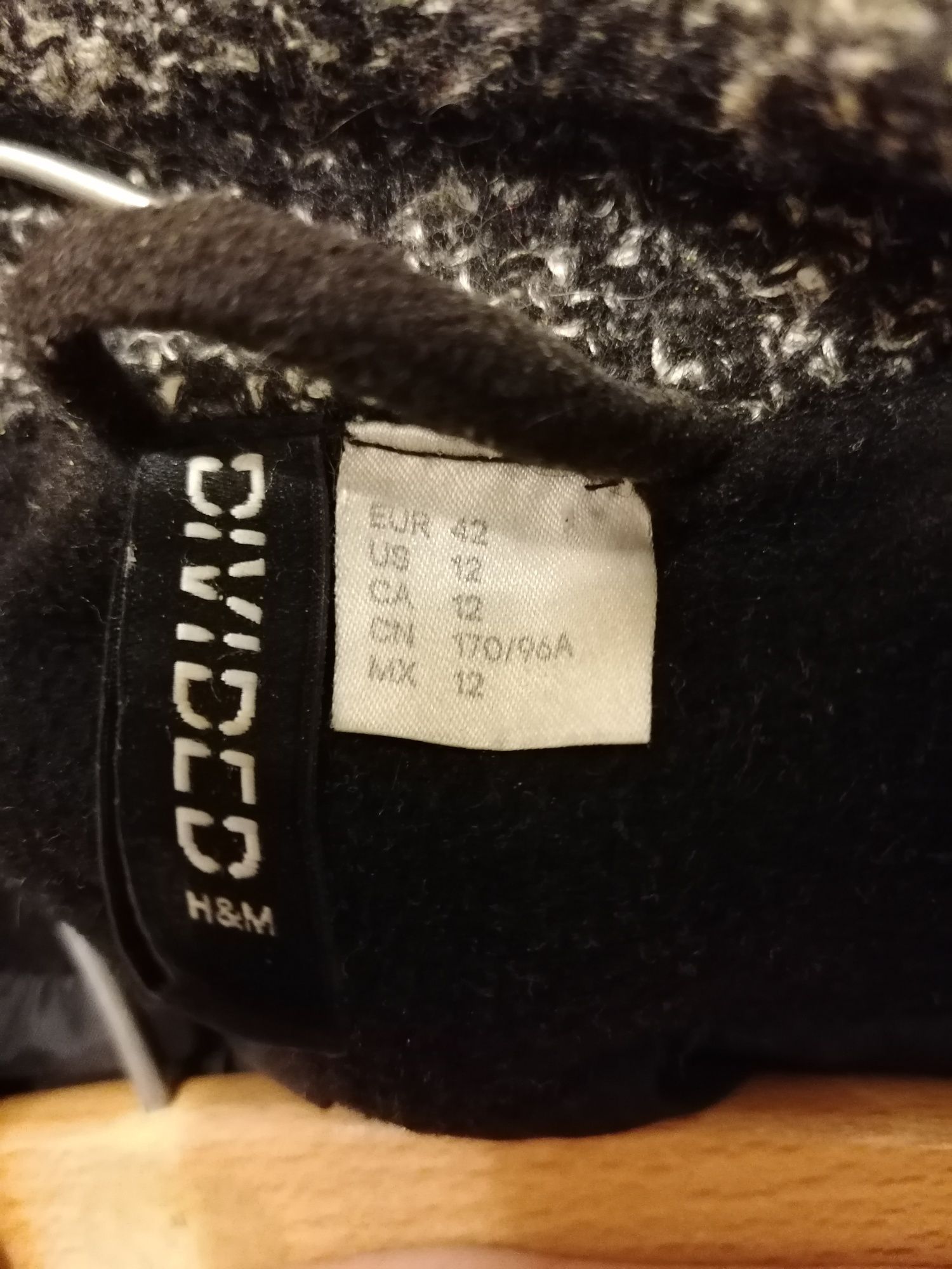 Płaszcz wełniany H&M r.42/ XL, trencz szary, jesienny, zimowy, kurtka