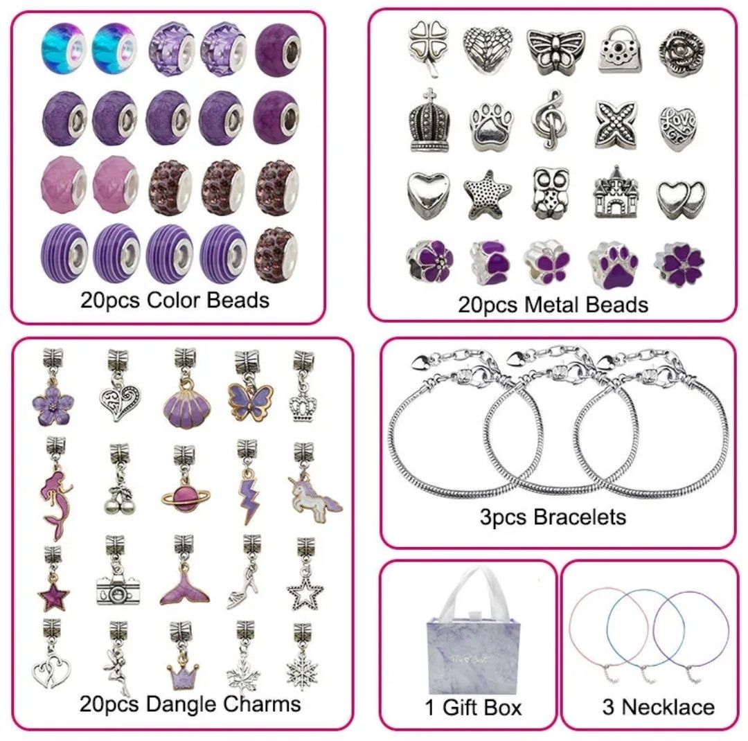 Детский набор для создания браслетов (фиолетовый цвет)