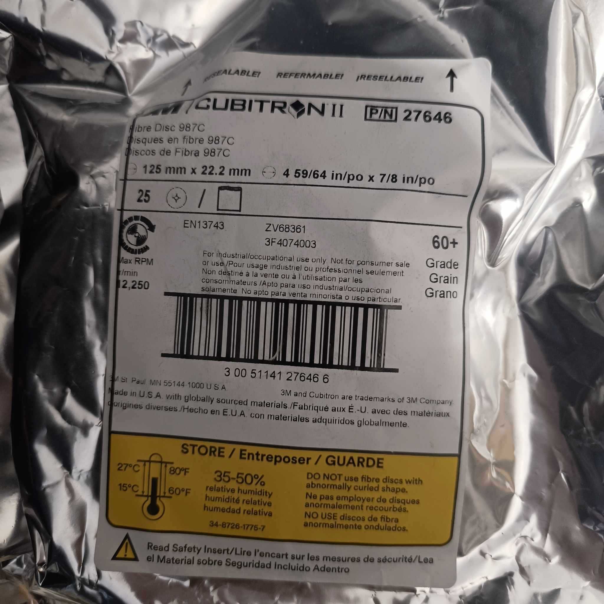 3M CUBITRON ll fibra 987c P36+P60+P80+ dysk fibrowy ORYGINAŁ FAKTURA