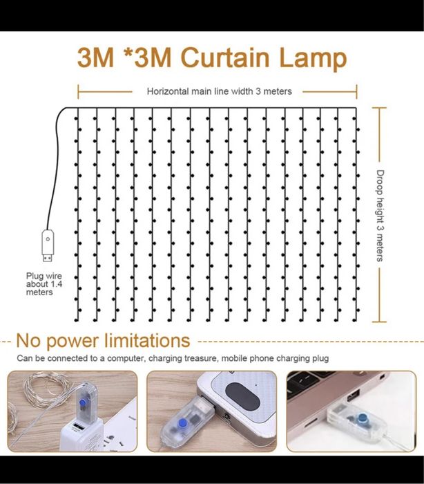 Розпродаж - Акція!!! Гірлянда штора