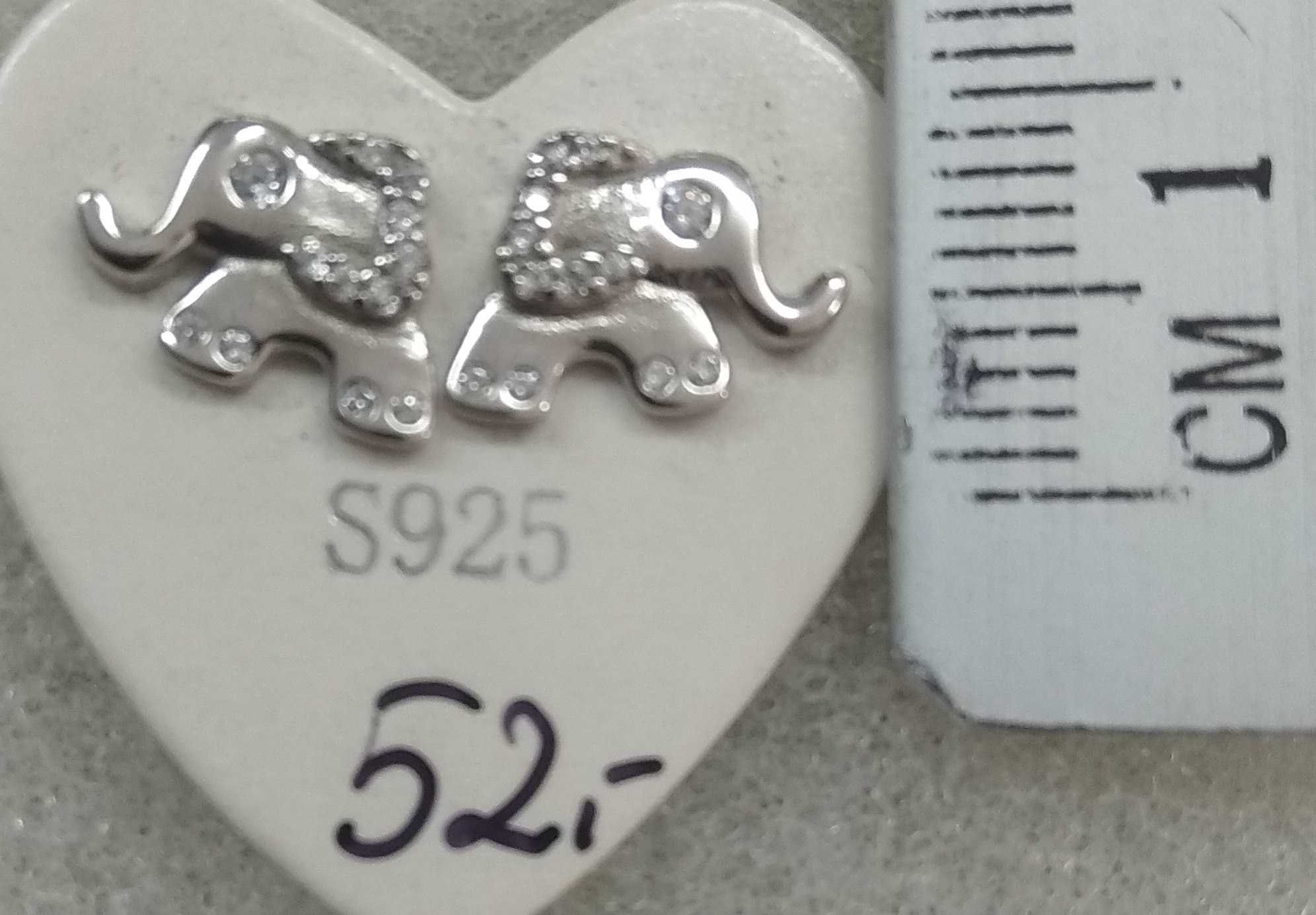 Kolczyki słoń na szczęście W1 Srebro 925 NOWE