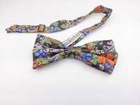 Neckwear czarna jedwabna muszka mucha szwedzka