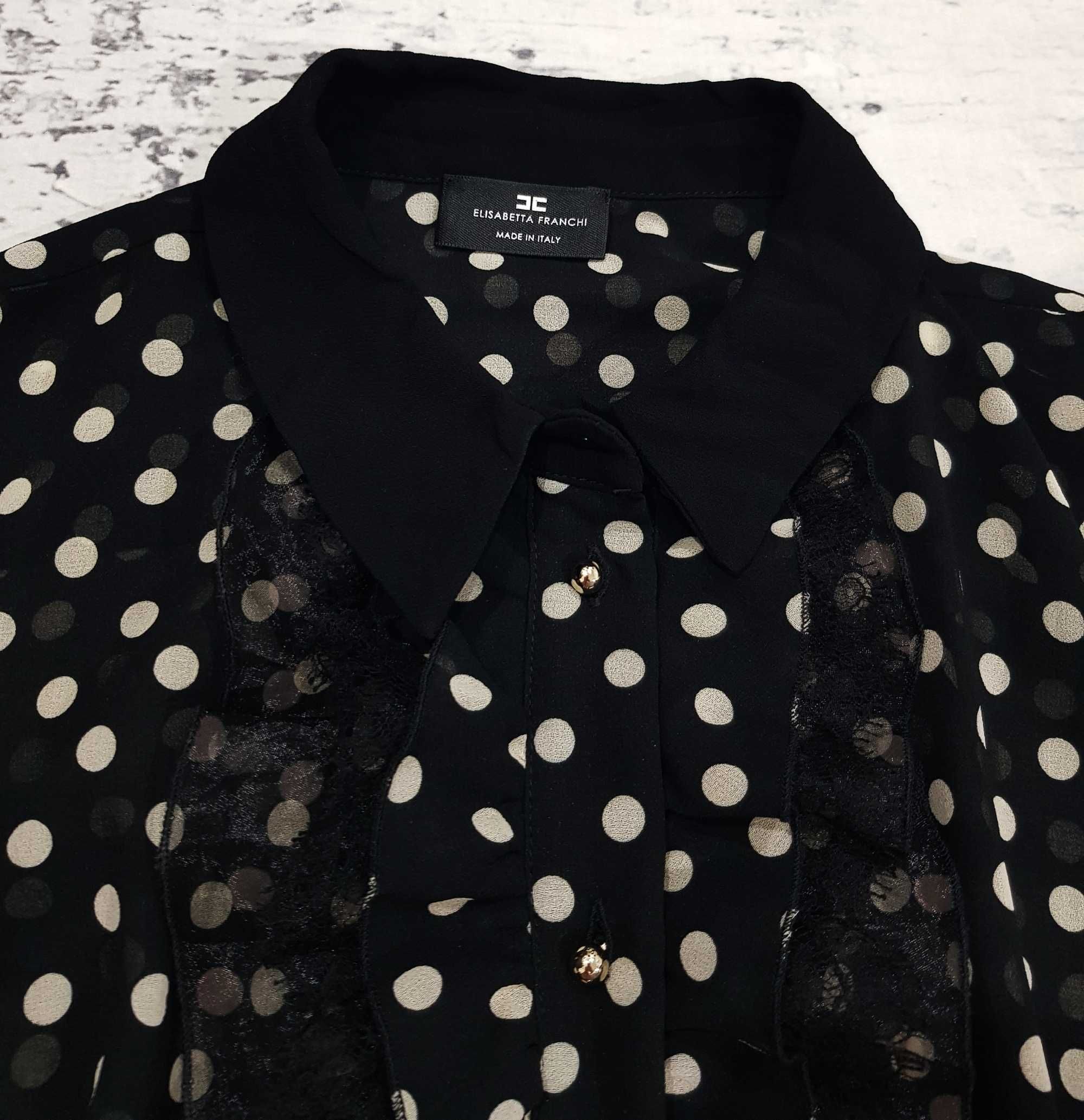 Elisabetta Franchi * bluzka * jedwab * koronka * idealna * damska * 40