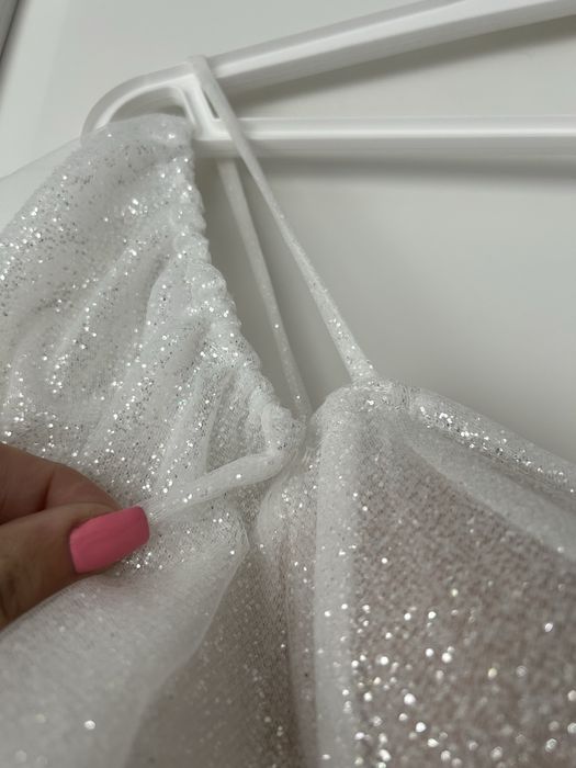 Sukienka ślubna księżniczka glamour brokatowa