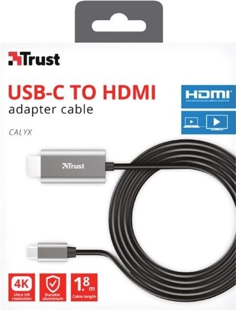 Адаптер Trust Calyx USB-C to HDMI Adapter Cable (tr23332)