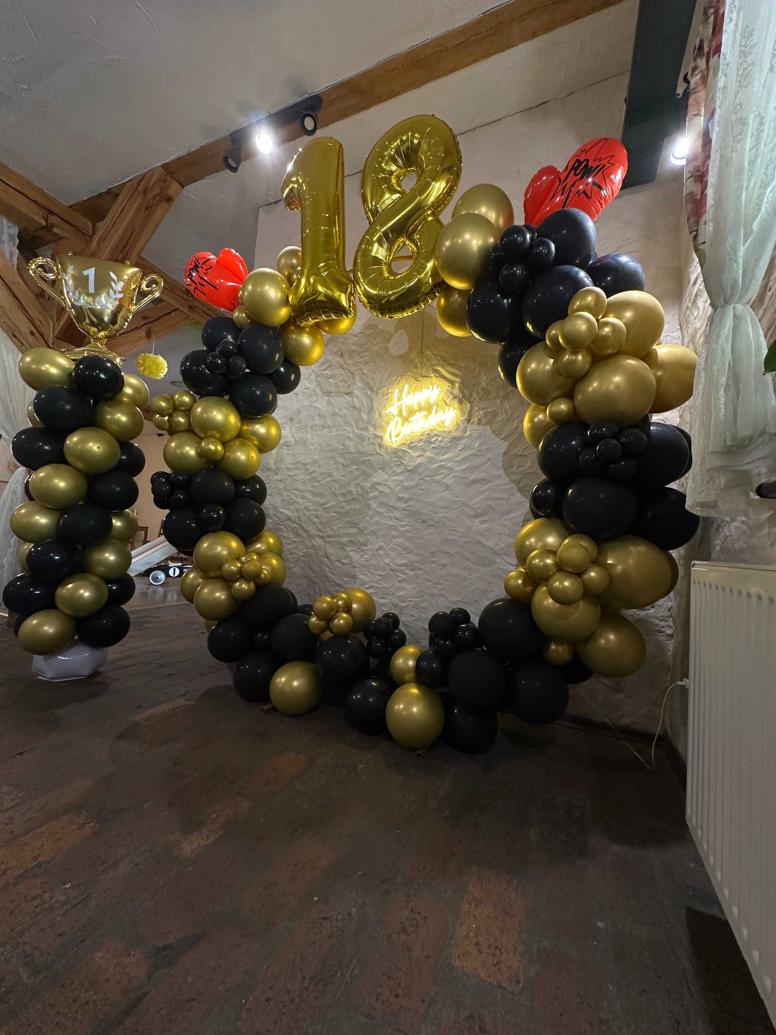 I Komunia Święta Ścianka Dekoracja Balonowa Balony IHS Komunijne NEON