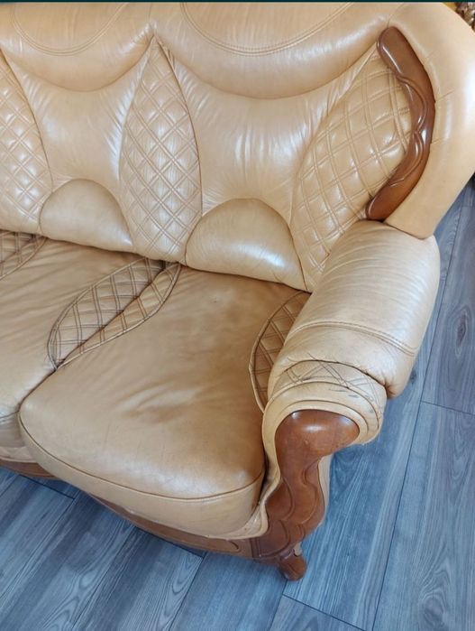 Sofa skórzana z funkcją spania