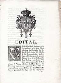 Edital sobre o Abuso no Uso das Insígnias das Ordens Militares - 1798