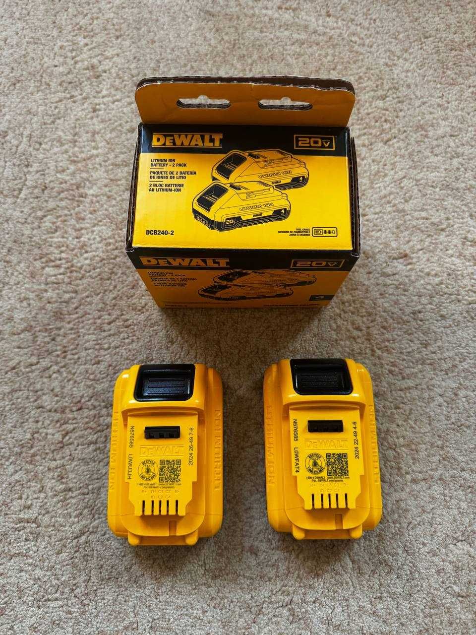 Нові Оригінальні запаковані акумулятори DEWALT 18/20V DCB204 4Ah