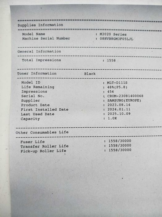 Samsung SL-M2026 mała drukarka laserowa do domu + 2 tonery