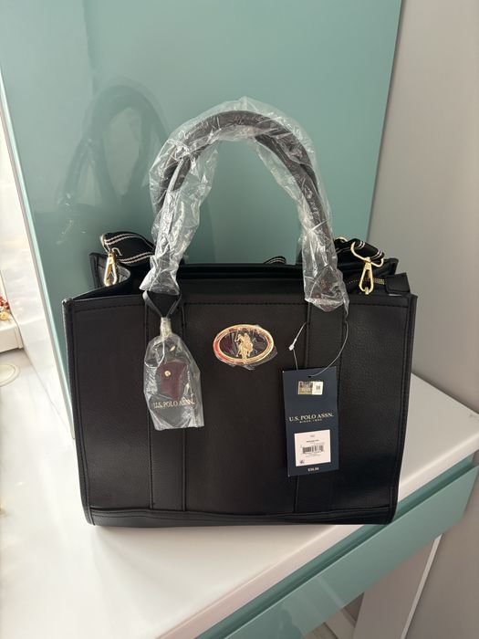 Жіноча чорна сумка. U.S. POLO ASSN.