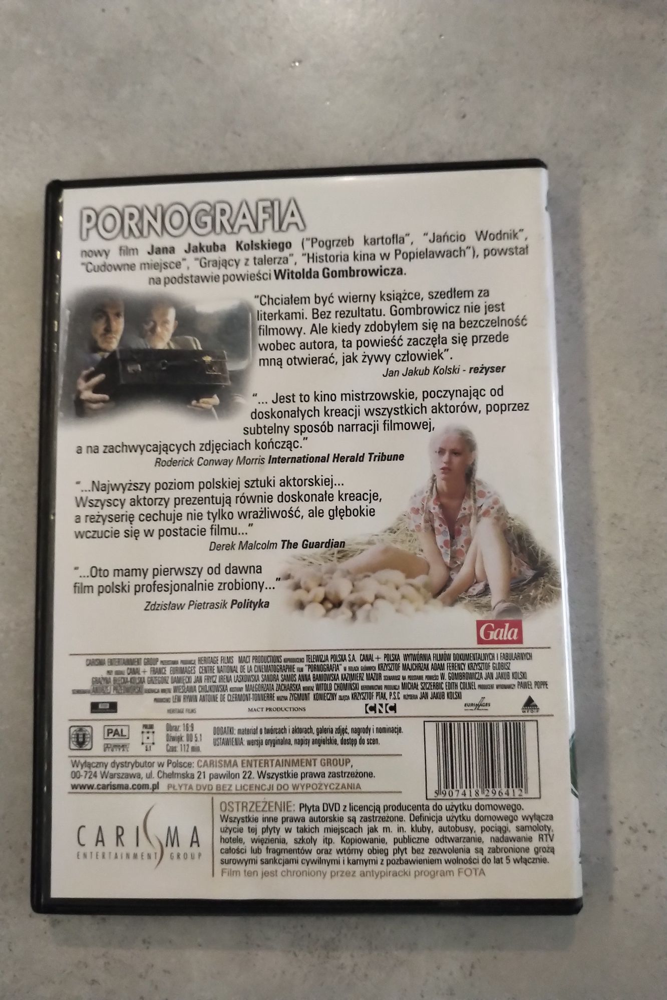 Pornografia Jan Jakub Kolski plyta dvd film