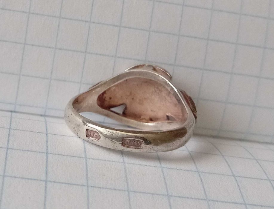 Кольцо колечко Чернь. Серебро 925 проба, звезда, СССР