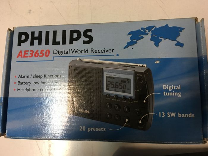 Philips Ae 3650 Digital World Receiver Radio Vintage Sw1 Sw2 Fm Mw