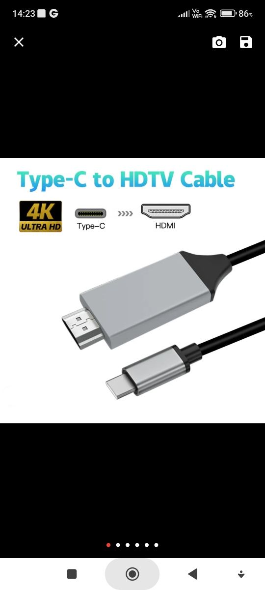 Kabel HDMI USB c, nowy 1.8 m MacBook, Samsung inne