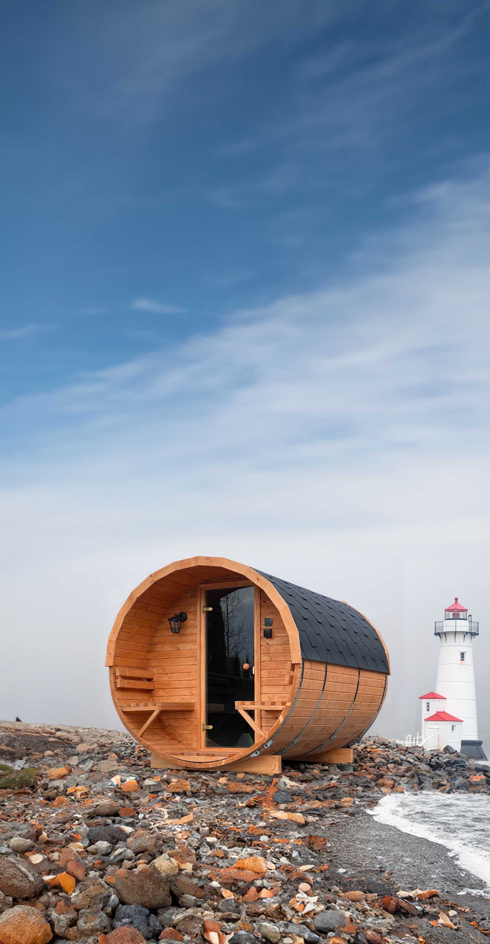 Sauna beczka ogrodowa 200x250 do samodzielnego montażu złożenia