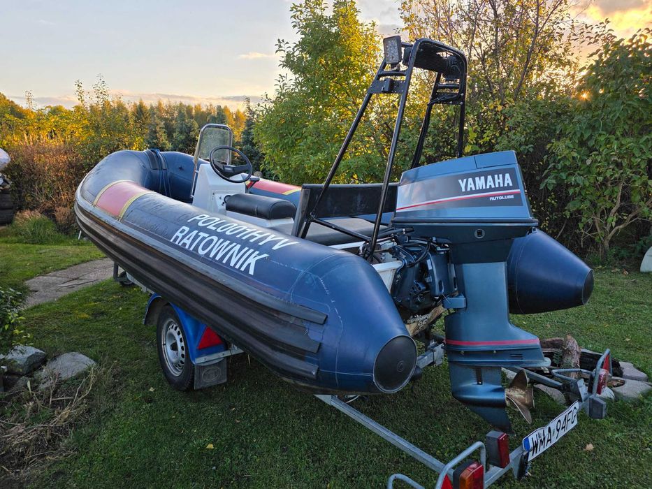 Łódź motorowa RIB 480 * Ponton * YAMAHA 50 KM * Przyczepa !!